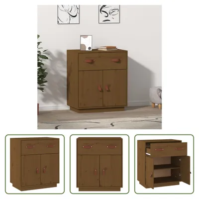 Produktbild von The Living Store Sideboard Honigbraun 65,5x40x75 cm Massivholz Kiefer