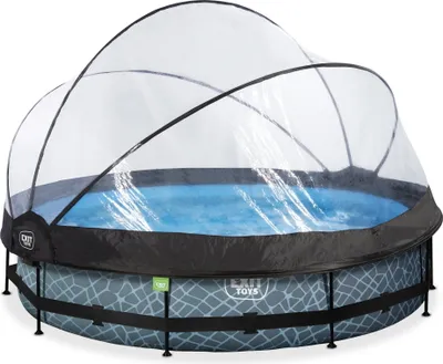 Produktbild von EXIT Stone Pool ø360x76cm mit Filterpumpe und Abdeckung - grau