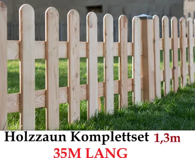Produktbild von Gartenzaun 130cm x 35m Sibirische Lärche From Zaun-Set