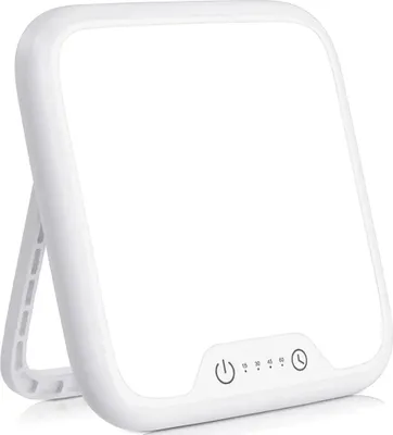 Produktbild von Tageslichtlampe, 10000 Lux lampe mit Memory Funktion, 4 Timer, UV-Frei Sonnenlicht Lampe mit Touch-Steuerung, Stufenlosem Dimmen, Faltbar Halterung