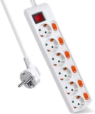 Produktbild von EXTRASTAR Steckdosenleiste, Steckdosenadapter, Verteilersteckdose mit 6 Steckdos