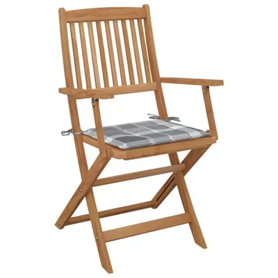 Immagine prodotto di vidaXL Sedie da giardino pieghevoli 6 pezzi con cuscino in legno massiccio di acacia