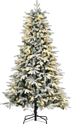 Zdjęcie produktu dla Sztuczna Choinka, Choinka Bożonarodzeniowa, z Sztucznym Śniegiem, LED, 180 cm, Zielony + Biały