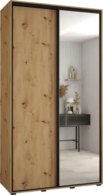 Produktbild von MEBLE KRYSPOL Davos 3 Schrank, zwei Türen - 235,2x140x60 cm - Artisan  Artisan Schwarz