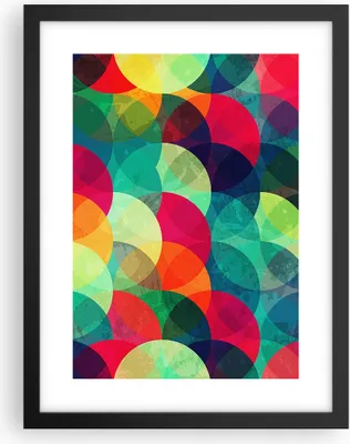Produktbild von Gerahmtes Poster - Schwarzer Rahmen - Farben Räder Abstraktion - 30x40 cm - Wand Bild - Wanddeko - Wandbilder - Kunstposter - Wandposter - Bilderrahmen - Bilder - Kunstdruck - P2BPA30x40-4701