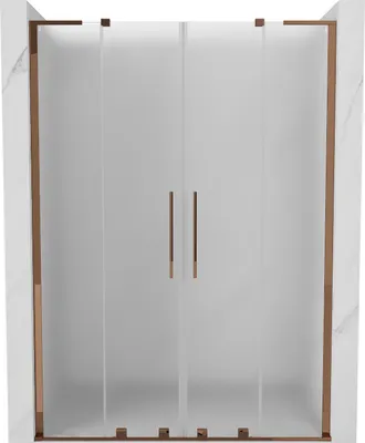 Image de Mexen Velar L Duo porte de douche coulissante 160 cm, givrée, or rose - 871-160-003-32-60