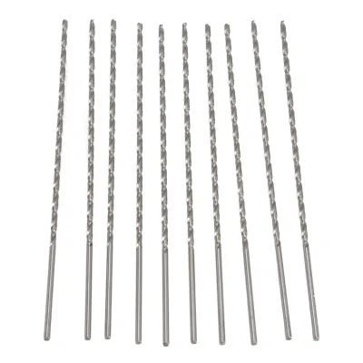 Produktbild von 10 extra lange HSS-Bohrer, schnelles Bohren, hohe Genauigkeit, hohe Härte, stabile Leistung, schwarzer Spiralbohrer