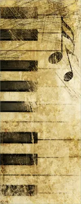 Produktbild von Wallario Poster - Klaviatur in hellbraun, Kunstdruck Größe: 50 x 125 cm