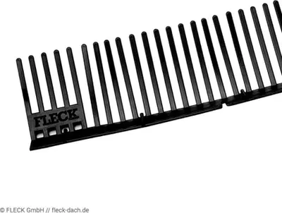 Produktbild von FLECK Traufenkamm Schwarz 1 m x 27 mm x 60 mm mit flexiblen Lamellen für Steildach