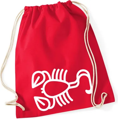 Produktbild von Huuraa Turnbeutel Skorpion Sternzeichen Symbol 12 Liter Classic Red Baumwolle Rucksack Geschenkidee