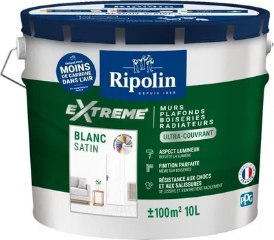 Productafbeelding van Ripolin muur- en plafondverf, satijnwit, éénlaags, 10 liter, binnenverf
