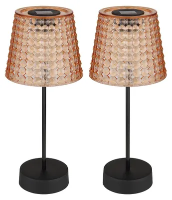 Produktbild von 2er Set LED Solarleuchte, Tischlampe, Kristalloptik, H 29cm