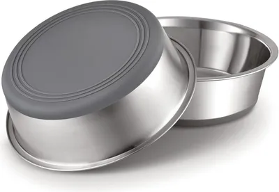 Immagine prodotto di Ciotola per cani Acciaio inossidabile Base in silicone antiscivolo 1800ml Set di 2