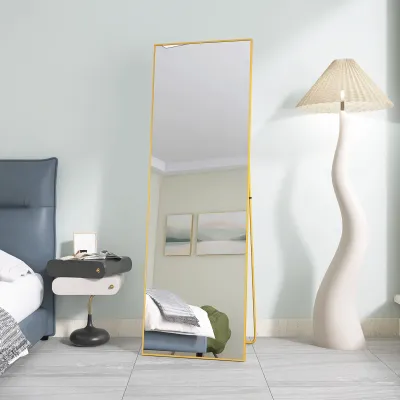 Produktbild von ProximaX Standspiegel 162x53cm Ganzkörperspiegel Gold Aluminium Rahmen Spiegel Ankleidespiegel