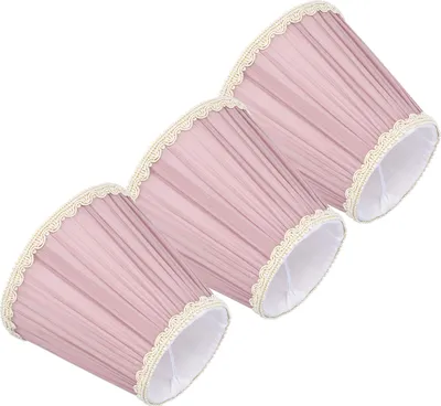 Image de 3PCS Abat-jour en tissu E14 pour bougie Chandelier Lampe murale Lampe de table Décoration intérieure(Light Purple )