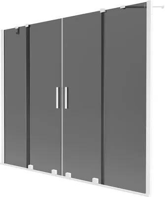 Produktbild von Mexen Velar Duo Duschwand 2-flügelig, verschiebbar 200 x 150 cm, graphit, weiß - 896-200-000-42-20