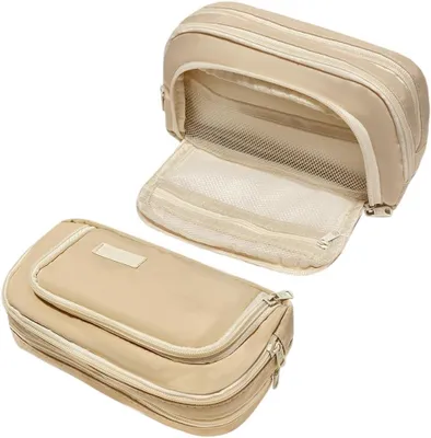 Obrázok produktu pre Veľký Organizér na Písacie Potreby 3 Prihrádky, 21x7x13 cm, Béžový, Odolný, pre Kancelárske Potreby