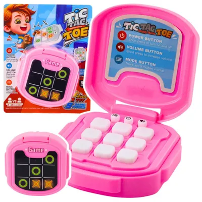 Obrázek produktu pro Elektronická hra Tic-Tac-Toe, 9 herních režimů, růžová