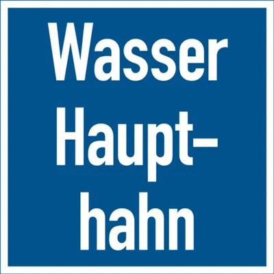 Produktbild von Dreifke® Hinweisschild, Wasser Haupthahn, Aluverbund, 200 x 20 - 200x200x2 mm...