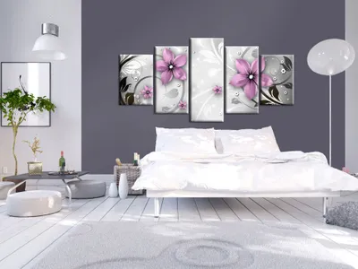 Zdjęcie produktu dla Obraz akustyczny Kwiaty Abstrakcja 200x100 cm Obraz 5-częściowy Pianka akustyczna Wysokowydajny pochłaniacz dźwięku Izolacja akustyczna Płótno 5 szt Fototapeta Akustyka pomieszczenia Izolacja akustyczna b-A-0066-b-n