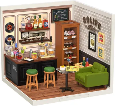 Immagine prodotto di puzzle 3D, Mini casa bar fai da te, plastica, RolIfe, 142 pezzi