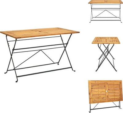Produktbild von vidaXL Klappbarer Gartentisch 120x70x74 cm Massivholz Akazie -  Gartentische