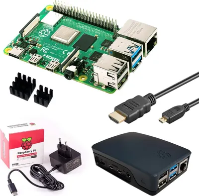Produktbild von Raspberry Pi 4 Computer Modell B, 8 GB Official schwarz/black Kit