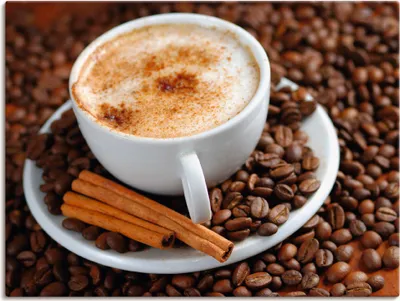 Produktbild von ARTland Leinwandbild Cappuccino - Kaffee Größe: 80x60 cm