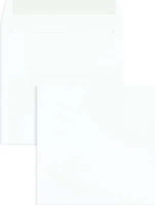 Produktbild von Briefumschläge - Weiß 155 x 155 mm | 120 g/qm Offset | Ohne Fenster | Haftklebung | Gerade Klappe | 100 Stück