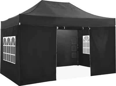 Image de Pavillon, étanche, parois latérales amovibles, noir