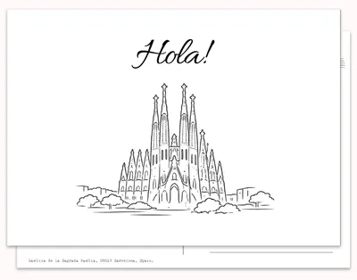 Ansichtskarten-Set Sagrada Familia, 10 Stück, A6, 300 g/m²