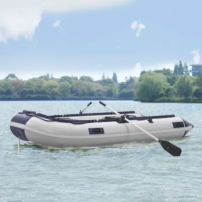 Produktbild von ArtSport Schlauchboot 3,20 m für 4 Personen mit 2 Sitzbänke & Aluboden – Paddelboot mit Paddel, Pumpe, Tasche & Reparaturset – Angelboot aufblasbar