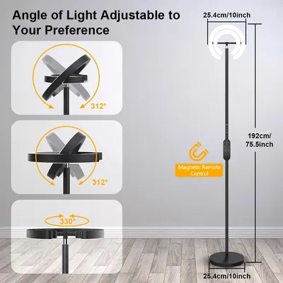 Zdjęcie produktu dla Inteligentna lampa narożna LED - możliwość regulacji jasności - obrotowa - pilot zdalnego sterowania z magnesem - funkcja pamięci - włącznik dotykowy - 220 V