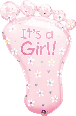 Produktbild von amscan Folienballon Fuß It's a girl rosa