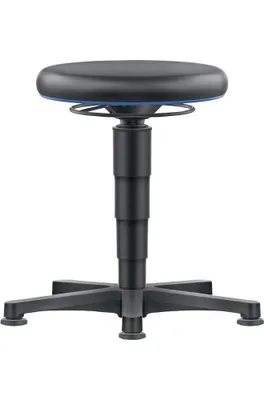 Image de Tabouret pivotant Bimos (patins de sol en similicuir / similicuir noir) - 9460-MG01-3277-532