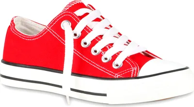 Produktbild von Mytrendshoe Modische Damen Sneakers Low Canvas Schuhe Turnschuhe Freizeit 810583, Farbe: Rot, Größe: 36