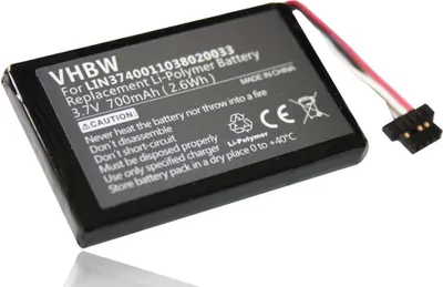 Produktbild von vhbw Akku Ersatz für Navigon LIN3740011049006022, LIN3740011040008007, LIN3740011038020033 für GPS Navigation Navi (700 mAh, 3,7 V, Li-Polymer)