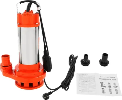 Image de Pompe submersible pour eaux usées - Pompe pour eaux usées - 2200 W - IP68 - Prise européenne, avec câble - Hauteur de refoulement max. 25 m - Débit max. 26 m³/h - Orange
