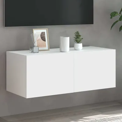 Produktbild von vidaXL TV-Wandschrank mit LED-Leuchten Weiß 80x35x31 cm