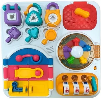 Imagen del producto de Tablero de actividades para el desarrollo de la motricidad fina, educativo, práctico y sensorial