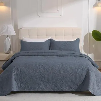 Zdjęcie produktu dla Narzuta na łóżko pikowana bawełna miękka koc sofę 200X220 cm polarowy