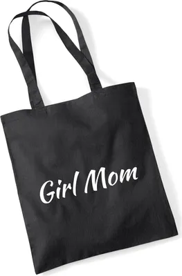 Produktbild von Huuraa Jutebeutel Girl Mom Schriftzug 10 Liter Black Baumwolle Tasche Geschenkidee