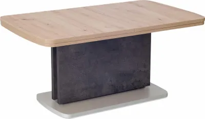 Produktbild von Funktionstisch ausziehbar Caterina 110(145+180) x 63 x 53-72 Wohnzimmertisch Wildeiche/Beton 16169