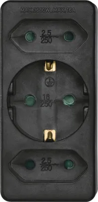Produktbild von Hama 00223216, Drinnen, Gerade, Schwarz, 3 AC-Ausgänge, 1 Stück(e), 230 mm