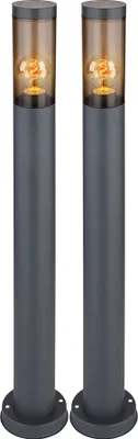 Produktbild von 2er Set Stehleuchte, Edelstahl, rauch, anthrazit, H 80 cm