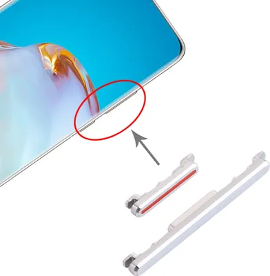 Image de Bouton d'alimentation pour Huawei P40 Pro argenté (marche/arrêt, volume) - Pièce de rechange pour réparation