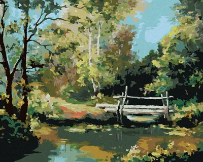 Produktbild von Zuty - Malen nach Zahlen - KLEINE BRÜCKE IM WALD, 40x50 cm, ohne Keilrahmen