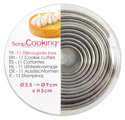 Immagine prodotto di 11 formine per biscotti in acciaio inossidabile - cerchio