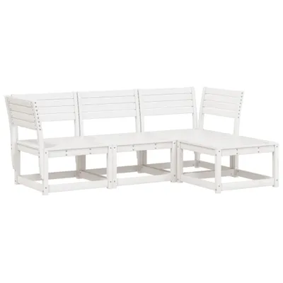 Produktbild von 4-tlg. Garten-Lounge-Set Weiß Massivholz Kiefer