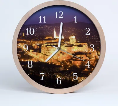 Produktbild von Holzuhr 30fi cm wanduhr - Stadt Budapest Stadt